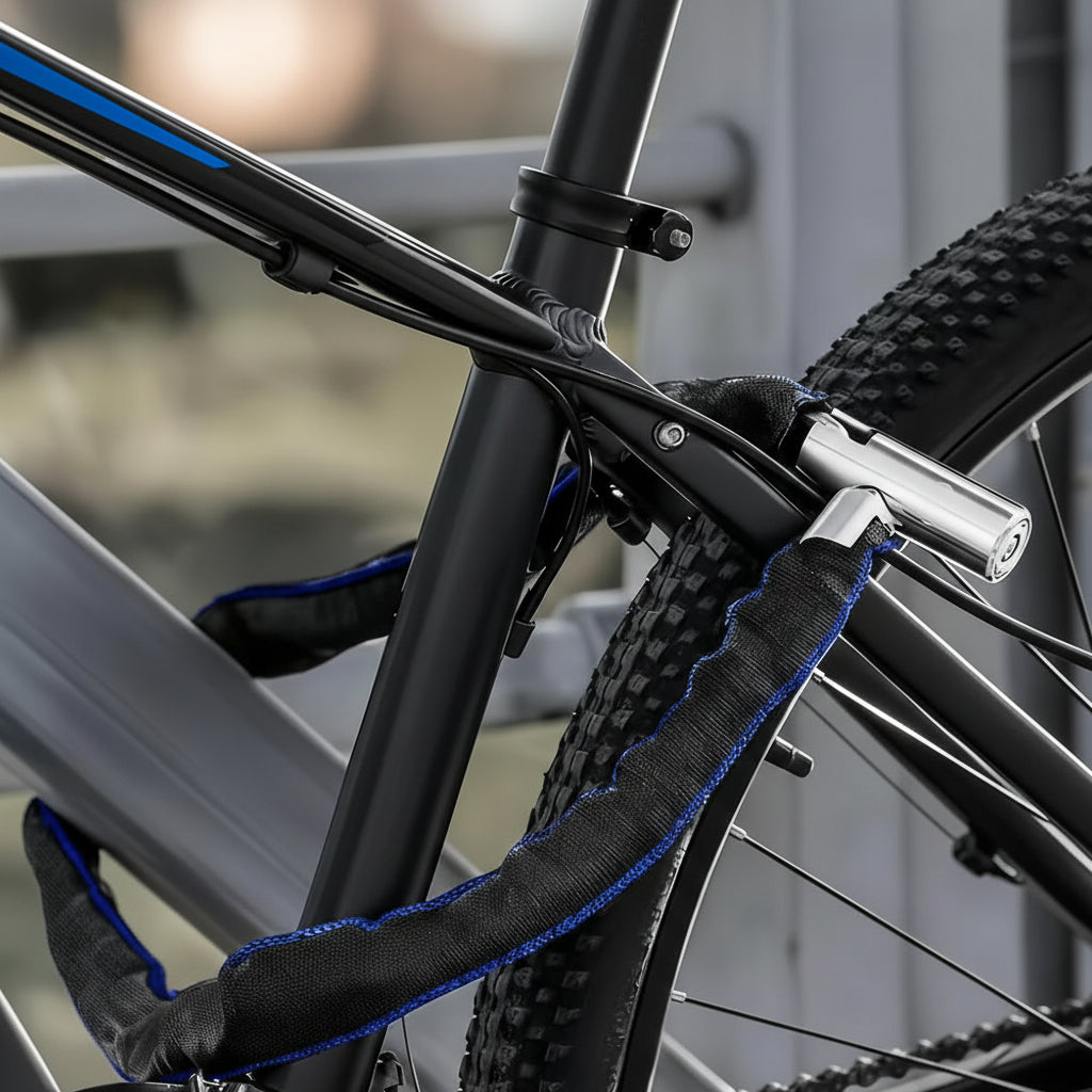 Lacăt pentru lanț bicicletă Steelnova cu securitate ridicată și accesoriu compact pentru brichetă