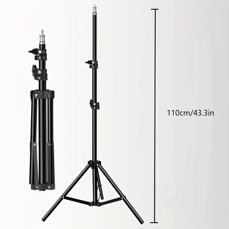 LED Photography Light Stand With Adjustable Aluminum Tripod And Studio Lamp