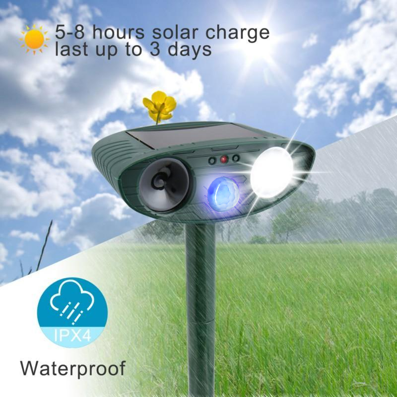 Dispositivo Ultrasonico Solare Anticervo per il Tuo Giardino, Efficace Entro 48 Ore