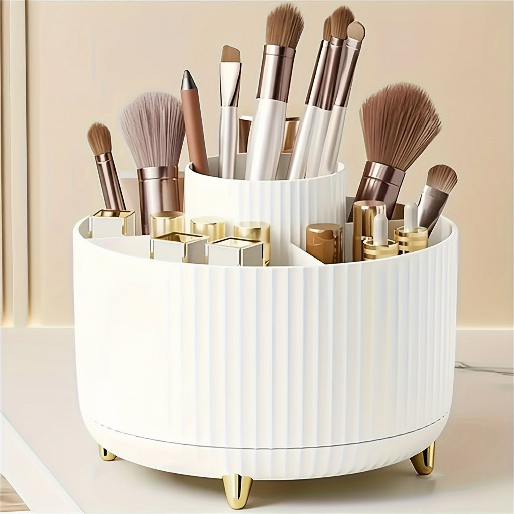 Eleganza 360 graders plastik makeup-opbevaringsorganisator med fem sektioner