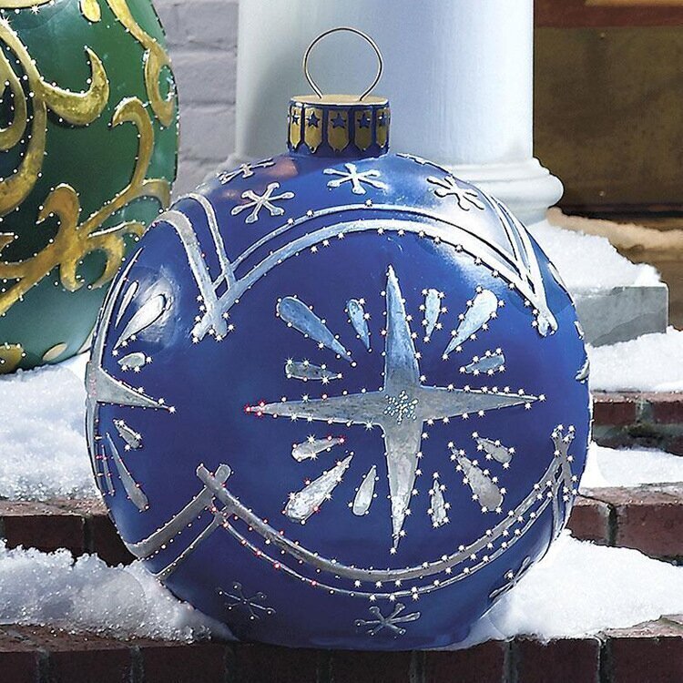 Sfere di Natale gonfiabili in PVC per esterni, resistenti alle intemperie e riutilizzabili, vari design