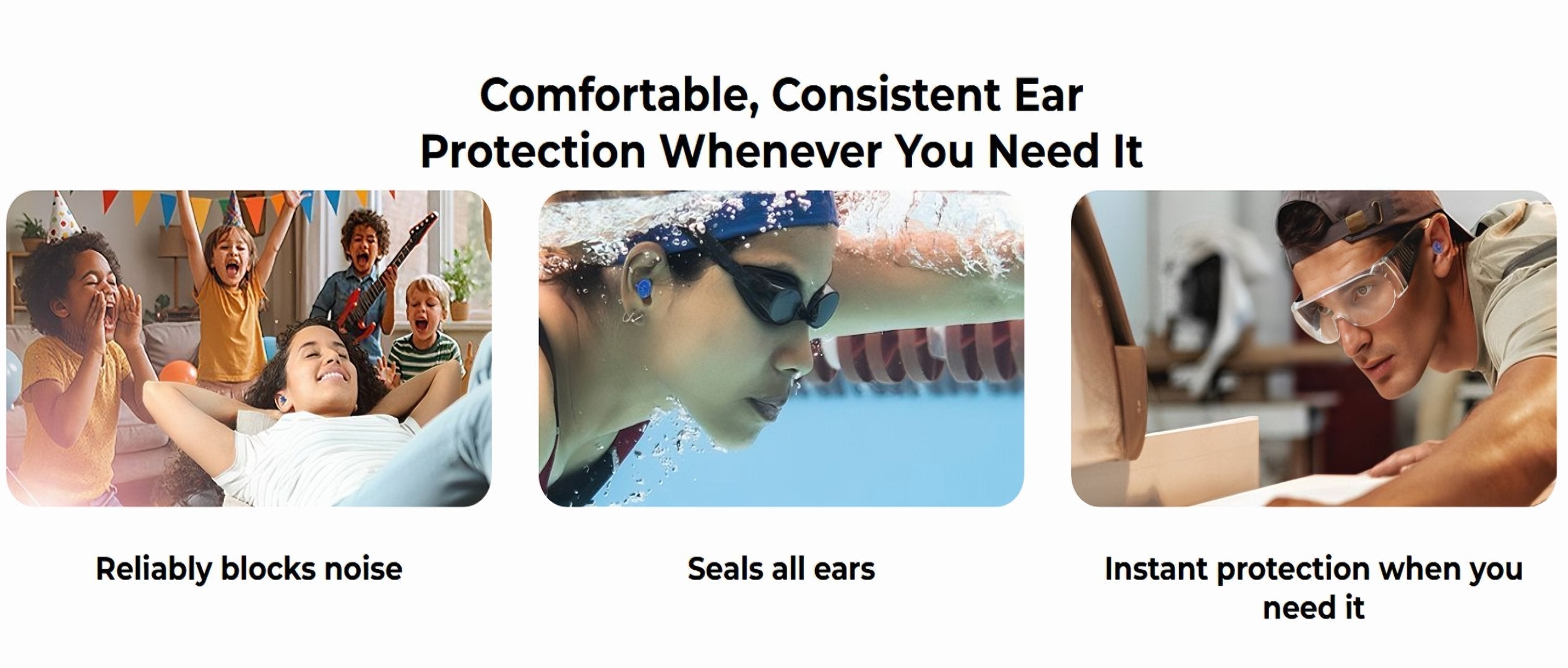 Inflatable Reusable Earplugs With 35 dB Noise Reduction And Medical Silicone Waterproof