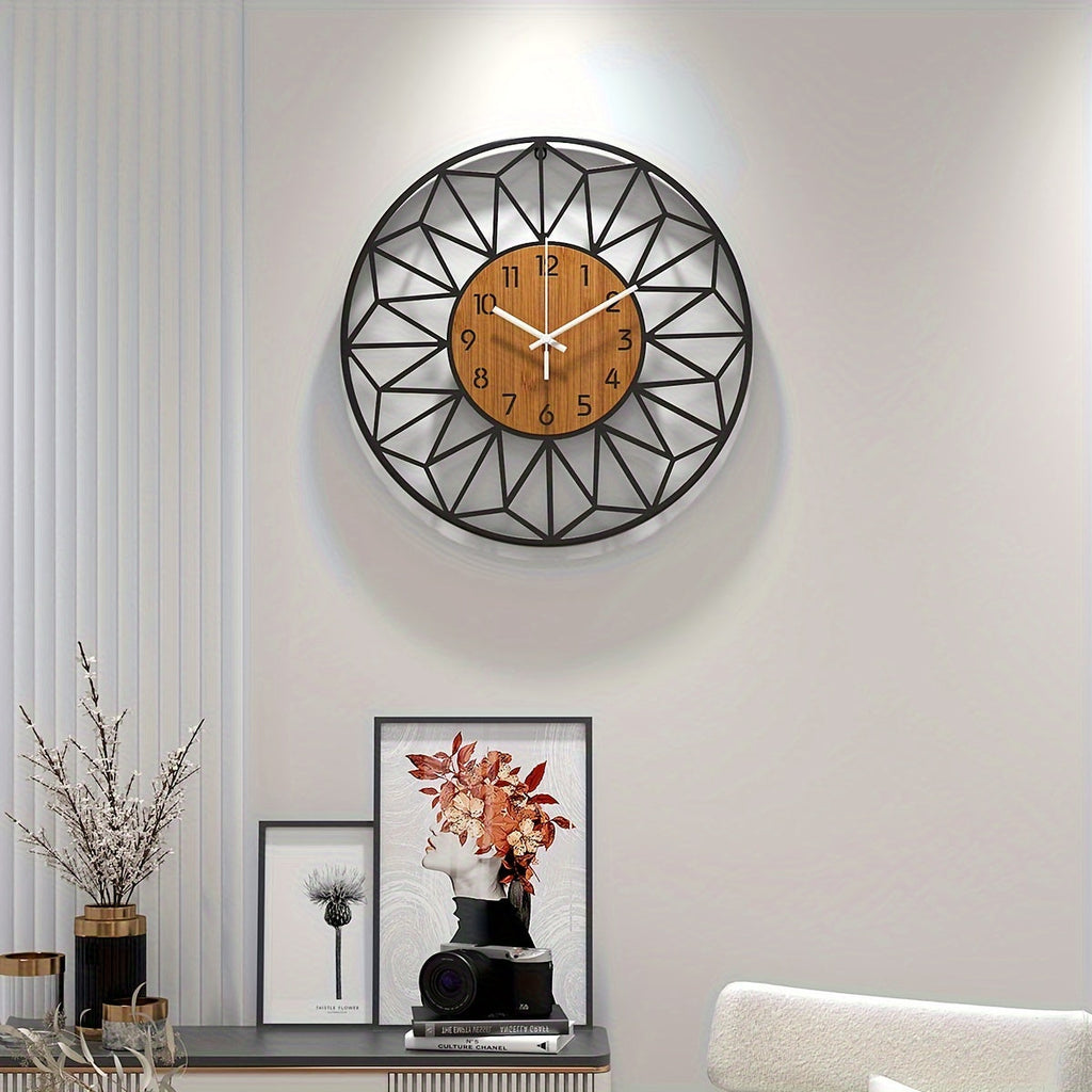 Metalwood Hollow Metal Wall Timepiece For Homes And Offices