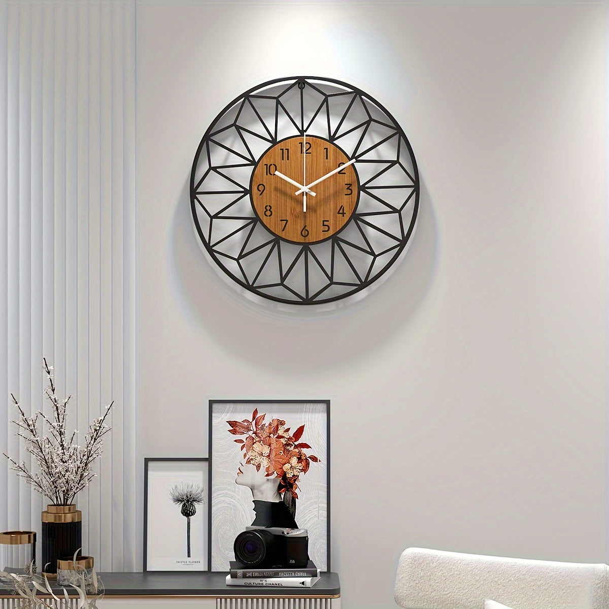 Metalwood Hollow Metal Wall Timepiece For Homes And Offices