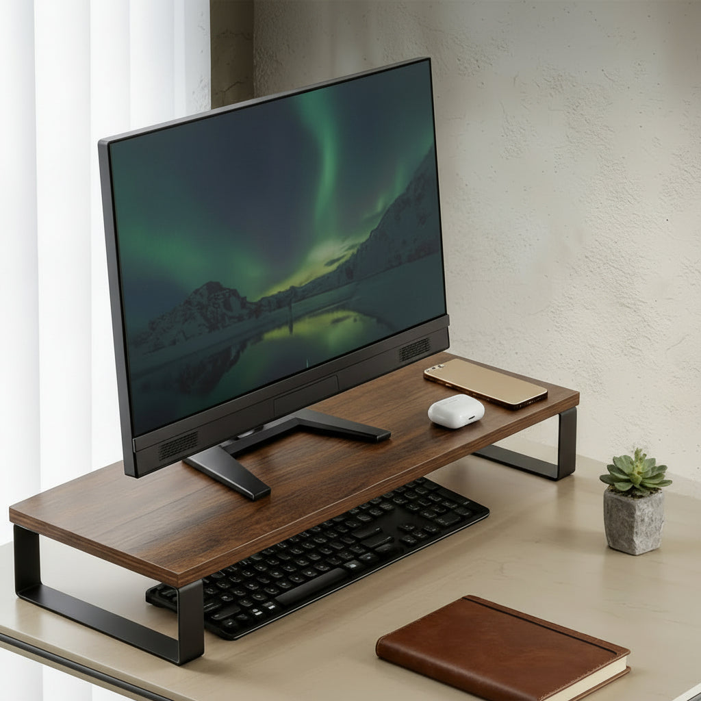 Ecostand Houten Opvouwbare Laptop- en Tablethouder voor Ergonomisch Bureauontwerp