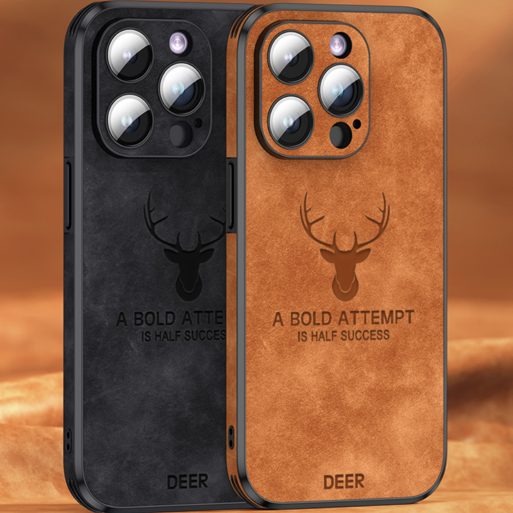 Funda para teléfono de cuero genuino con protección a prueba de golpes, delgada y estilizada