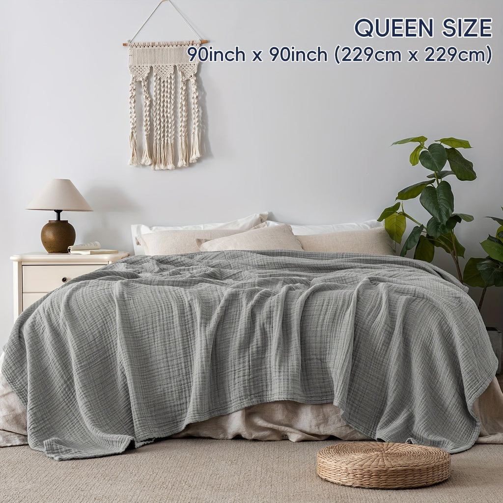 Cloudsoft 4-Layer Cotton Blanket Delivers Year-Round Breathable Comfort