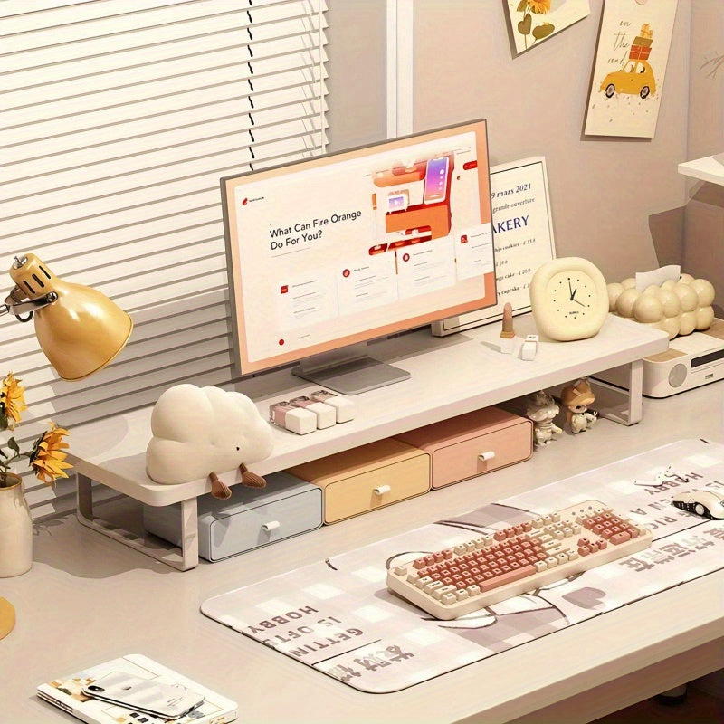 Modura Carbon Steel Desktop Monitor Stand & Organizer