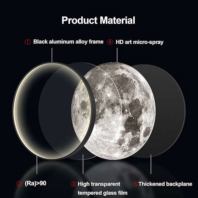 LunaGlow Moon Lamp Featuring Realistic Moon Finish For Cozy Bedroom Lighting