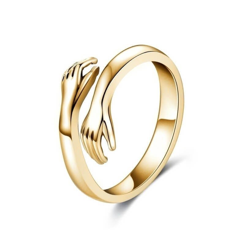 Anillo NovaForge Hug de acero inoxidable con acabado en tono dorado o plateado para uso diario