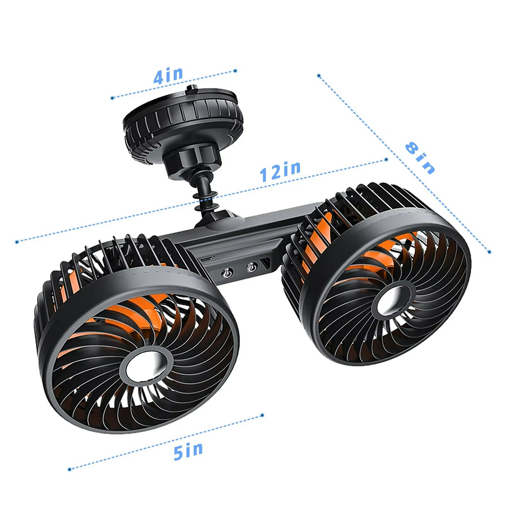 AeroBreeze vezeték nélküli autós ventilátor 4000 mAh akkumulátorral és három sebességfokozattal