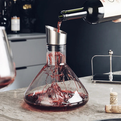 Decantador de vino AromaFlow 1500ml con aireador para una liberación de aroma más intensa