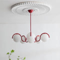 LumaNova Luxe Crimson Curve Glass Sphere Pendant Light For Dining Rooms