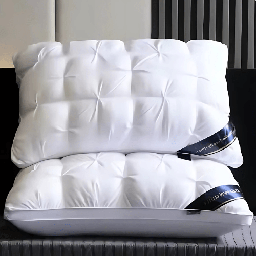 Almohada de lujo AuroraCloud con relleno de plumón de ganso para un sueño reparador