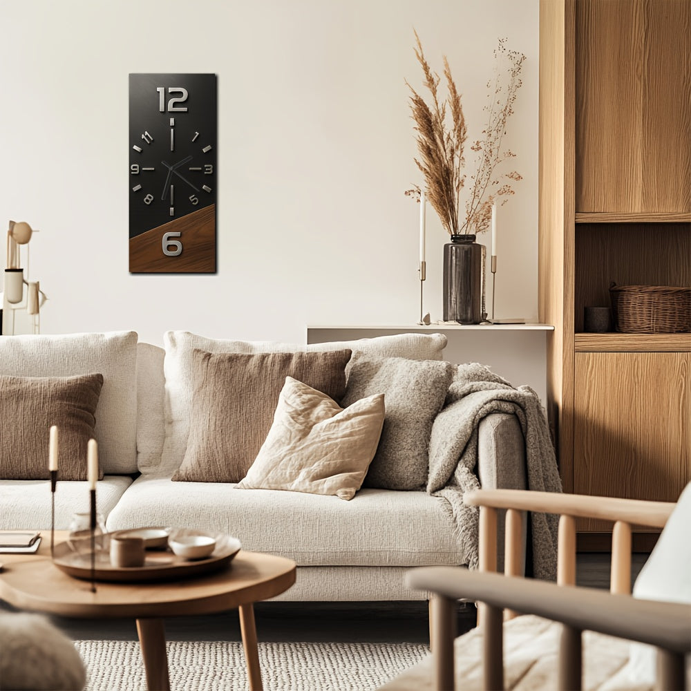 Timberedge Wall Clock in Modern Wooden Style Bold Contrast