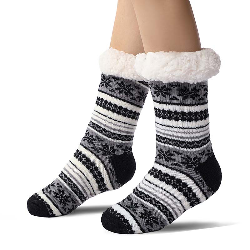 Ultra silné domácí ponožky s kašmírovými papučemi Snowflake