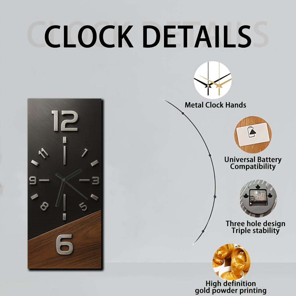 Timberedge Wall Clock in Modern Wooden Style Bold Contrast