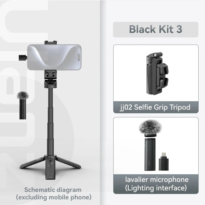 Four-Section Extendable Selfie Pole Bluetooth Tripod Stand Rotating Clamp