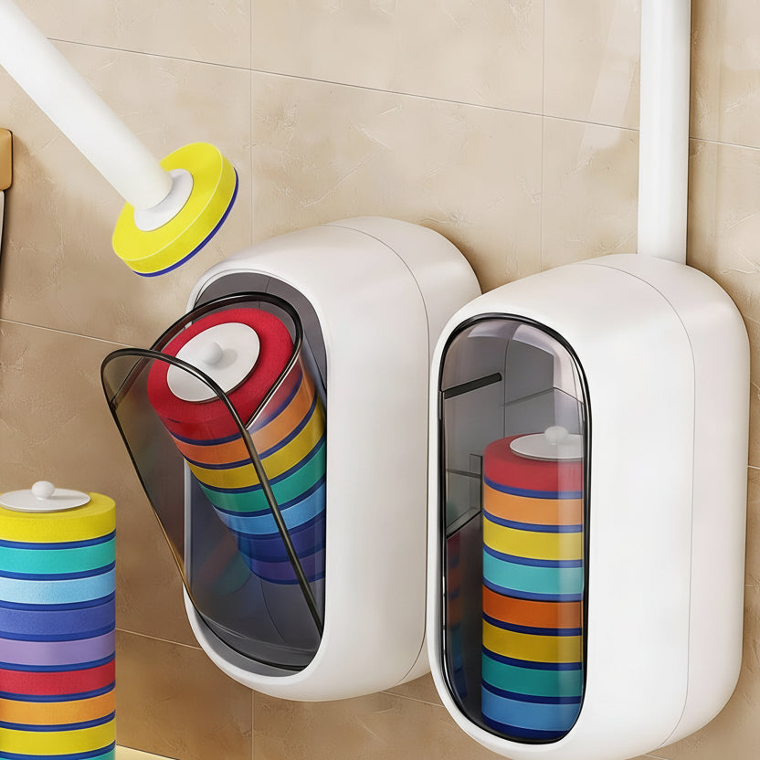 Spazzola per WC Compatta CleanHub con Base in Plastica Resistente