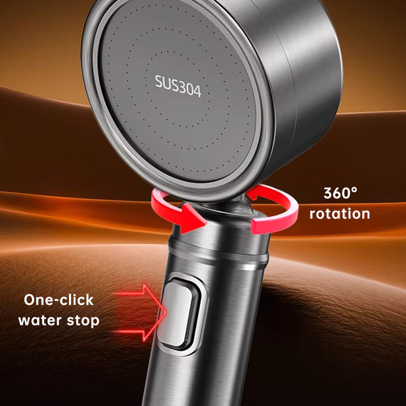 Cabeça de Chuveiro Portátil Steelrain em Aço Inoxidável com Jato Potente