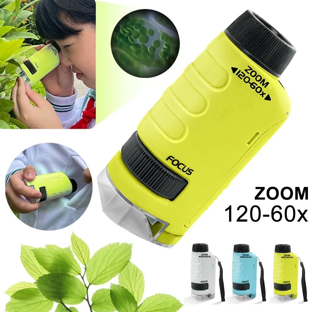 Microscope portable QuestScope Kids, grossissement 60x-120x, découverte