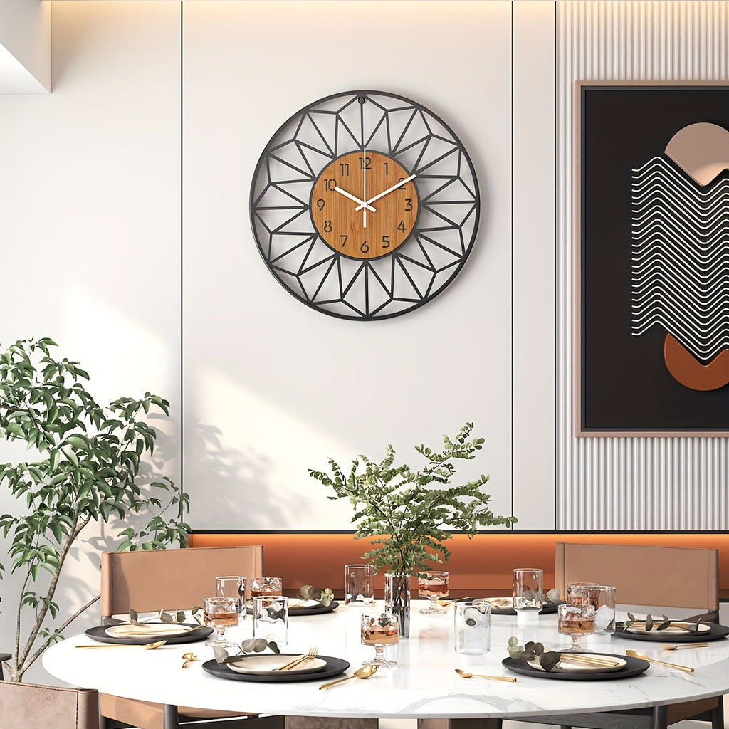 Metalwood Hollow Metal Wall Timepiece For Homes And Offices