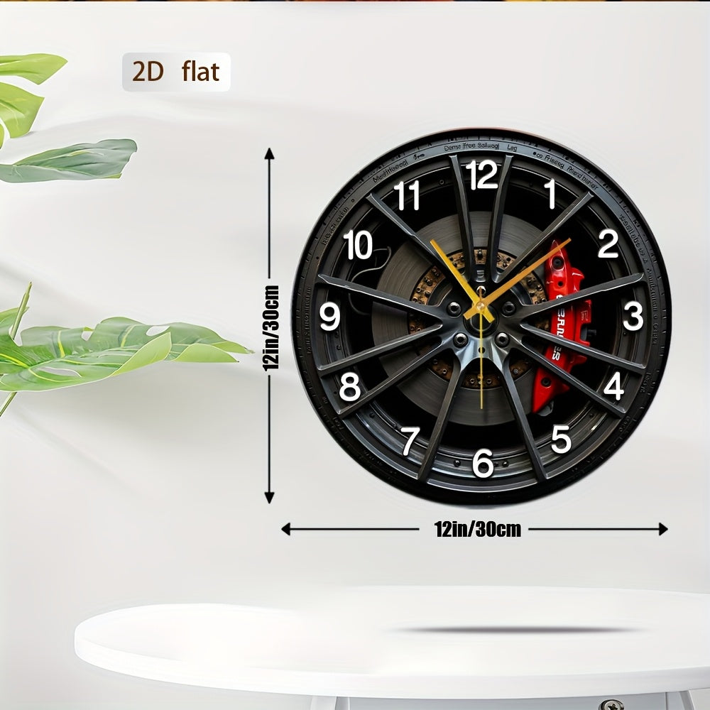Autodial 2D Wall Clock With Car-Themed Design For Enthusiasts