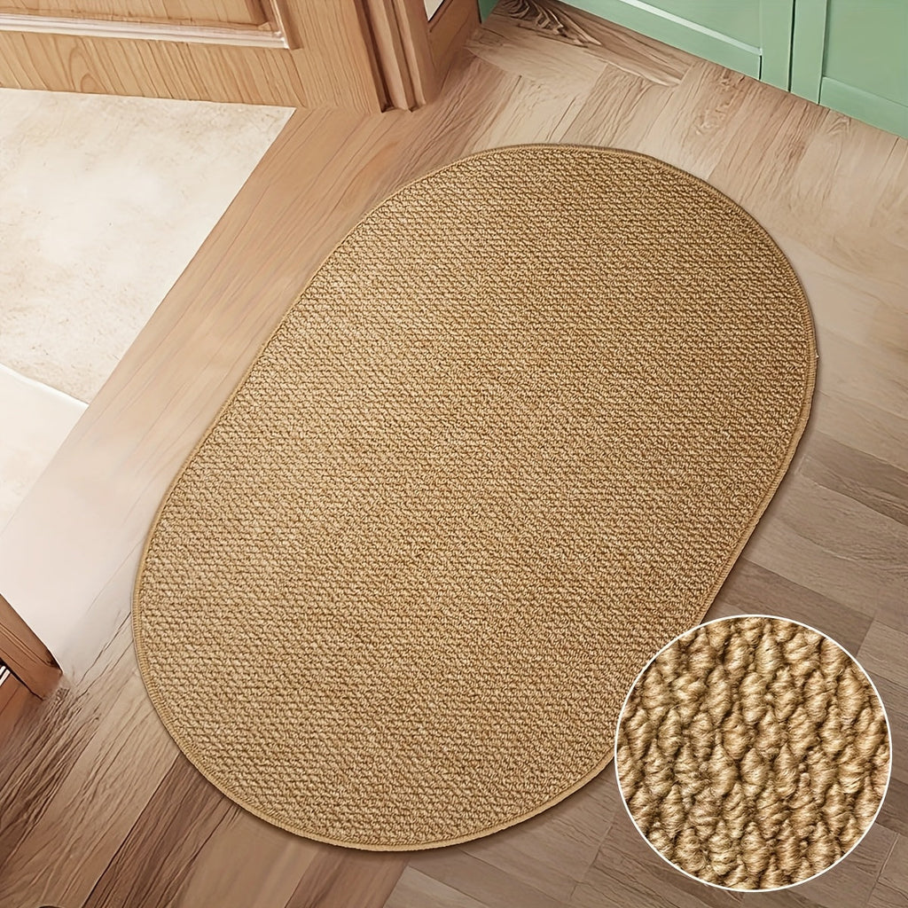 ScandiRoots Oval Rug Brown Nordic Style for Entryways and Bathrooms