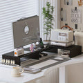 Dualdesk verstelbare dubbele monitorbeugel voor laptop en accessoire-organizer