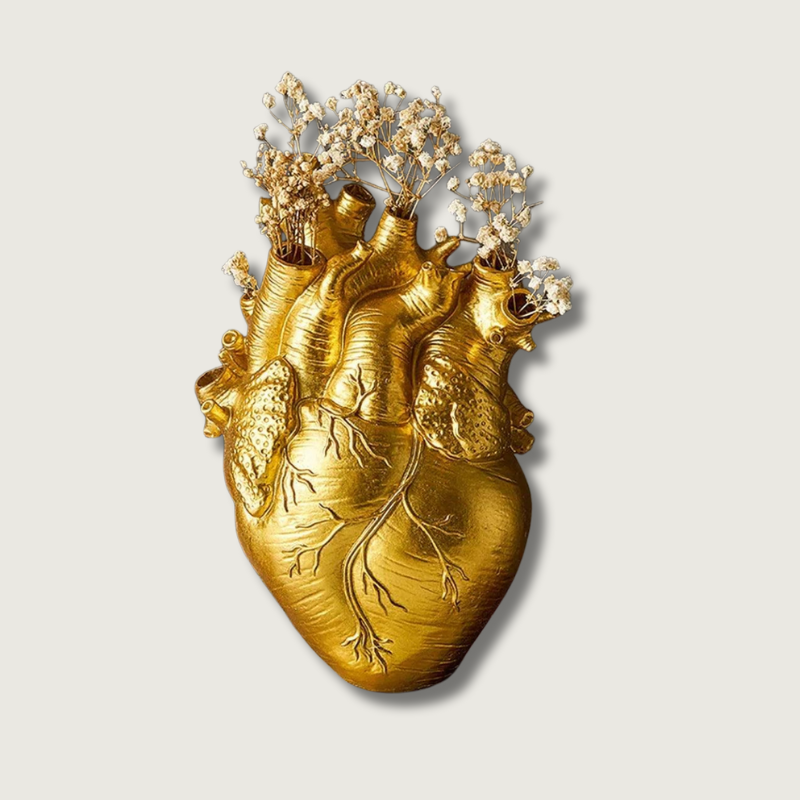 Lumen Heart Resin Vase for koselig hjemmedekor i rød, gul eller hvit