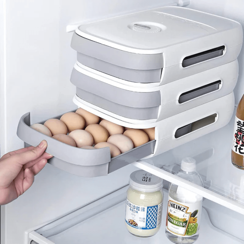 CoolNest Eierfach für 18 bis 20 Eier mit Frischeanzeige für effiziente Hobbyköche