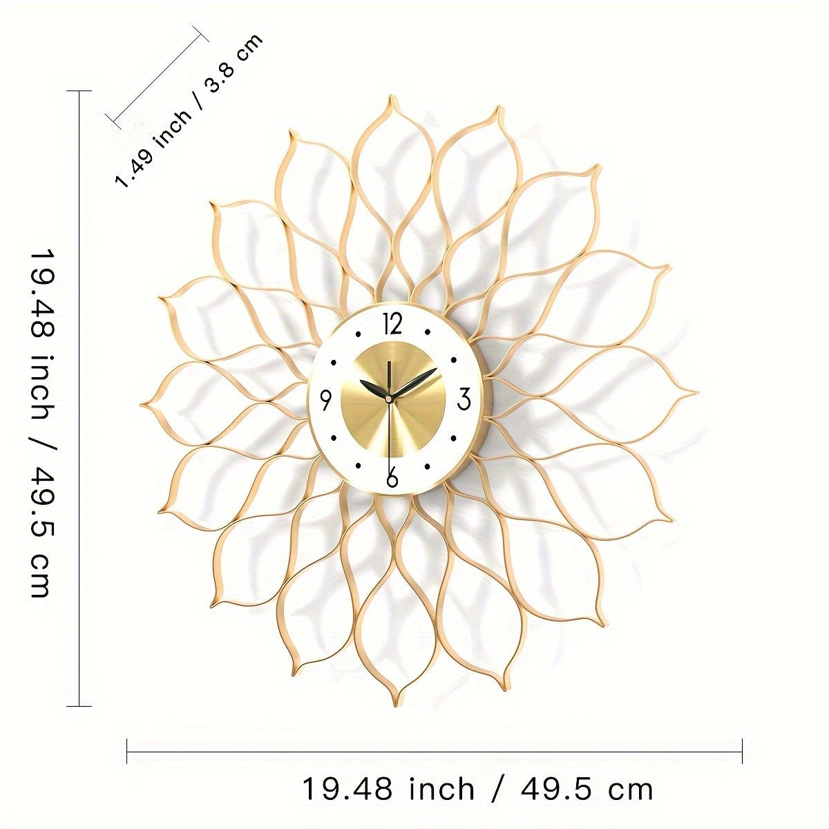 Aurélix Hollow Luxus-Goldene Uhr für Wohnkultur