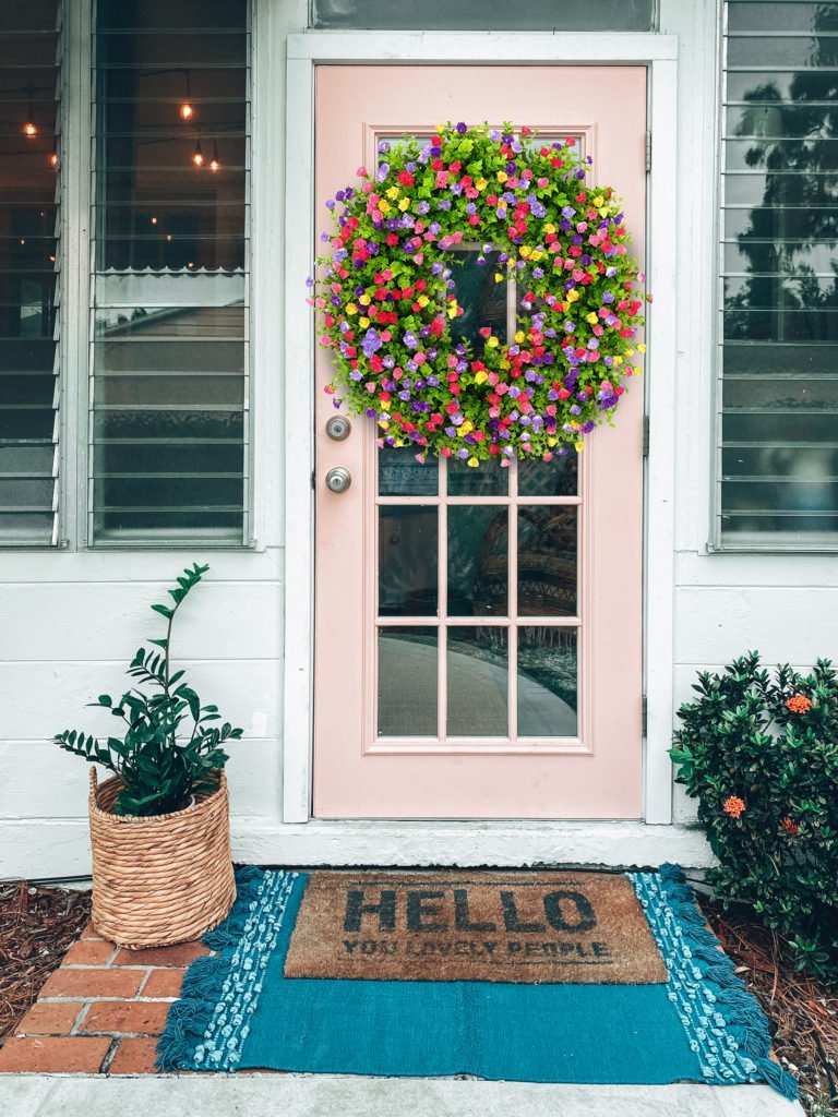 BloomWreath Spring & Summer Front Door Wreath | Handmade Floral Grapevine Accent