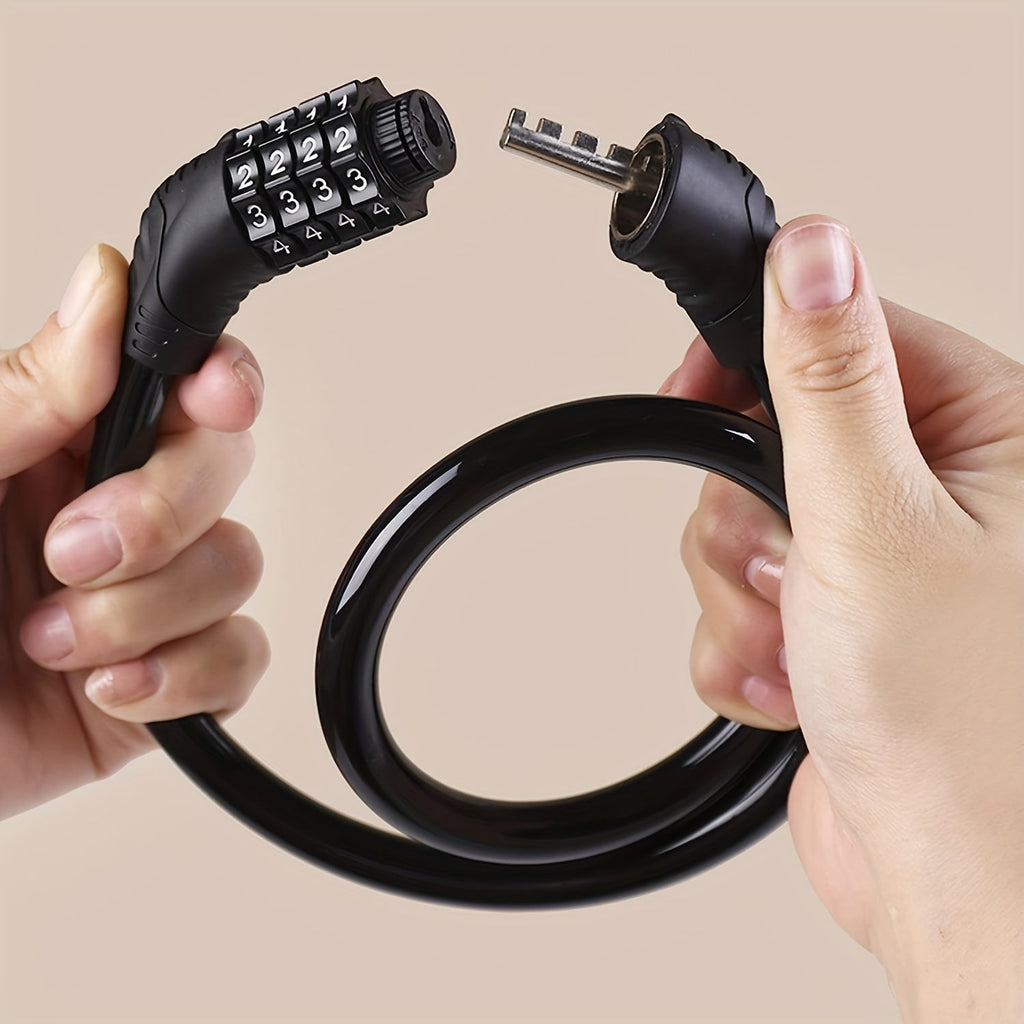 Zamek rowerowy BikeGuard ze stalowym kablem i 4-cyfrowym kodem do rowerów elektrycznych i szosowych
