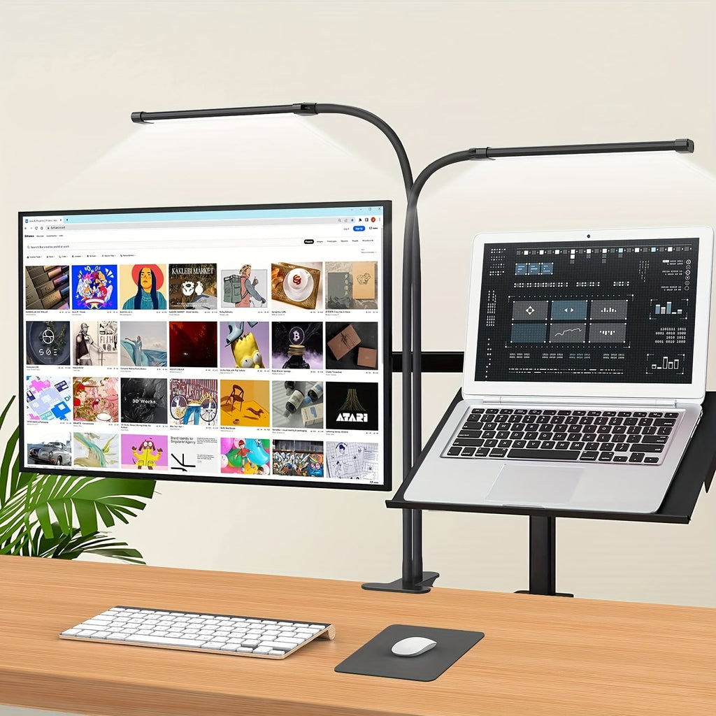 Duolux Clip-On LED-lampa för läsning med justerbara dubbla rör
