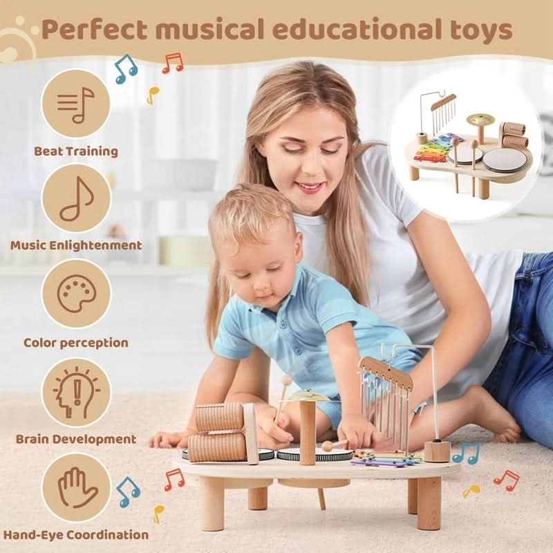 Kit de instrumentos de madera Sunrise para la exploración y el juego musical temprano