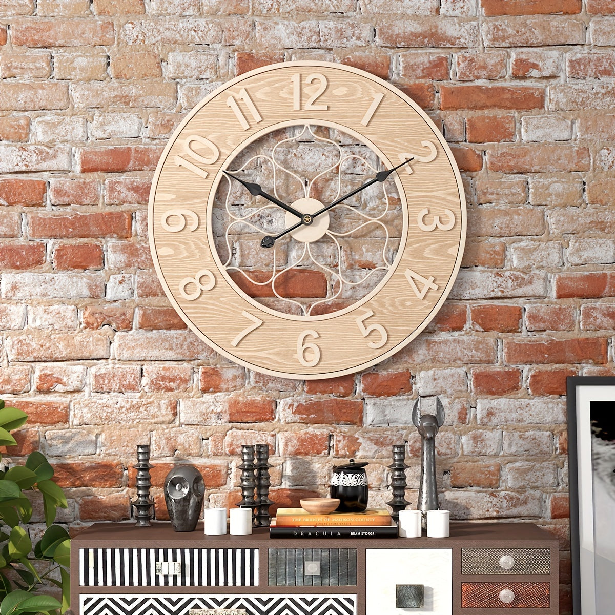 Ironwood Clock Vintage Iron & Wood Wall Clock For Interiors