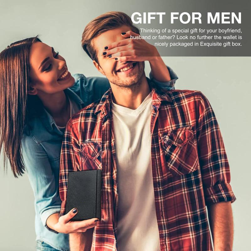 Men’s Slim RFID Wallet | Leather Card Holder | Black