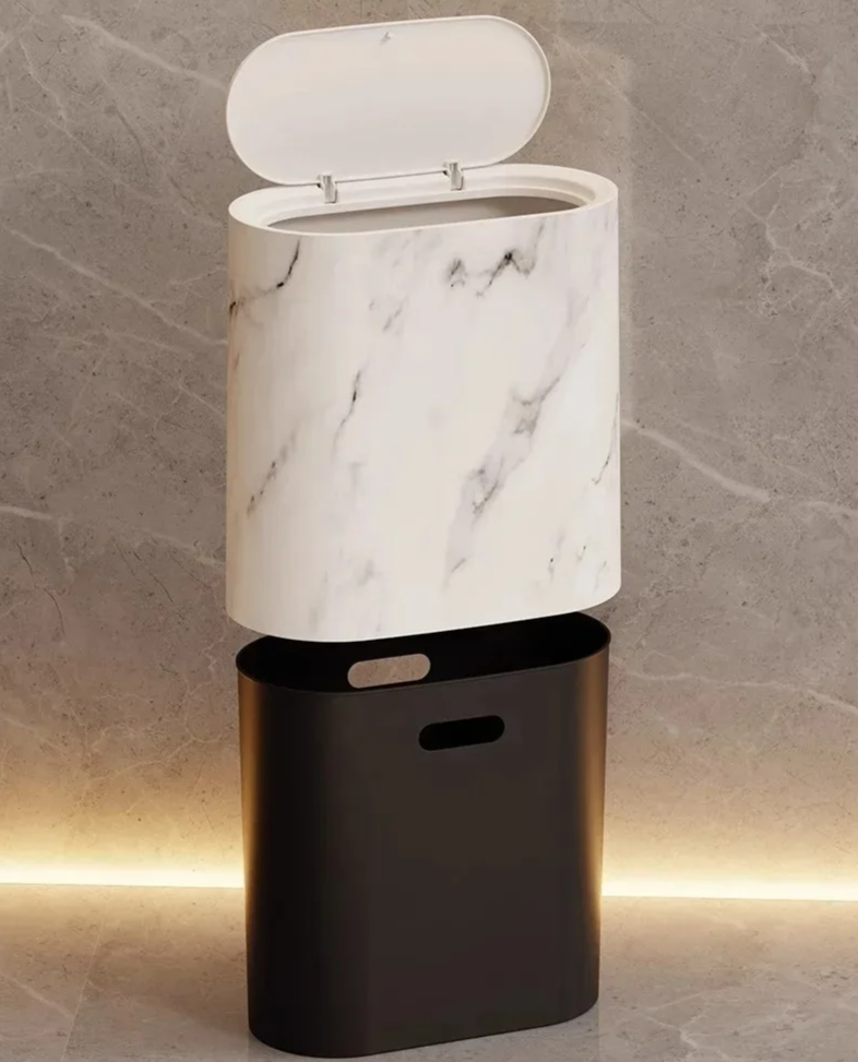 Nordic Marble Design Trash Can
