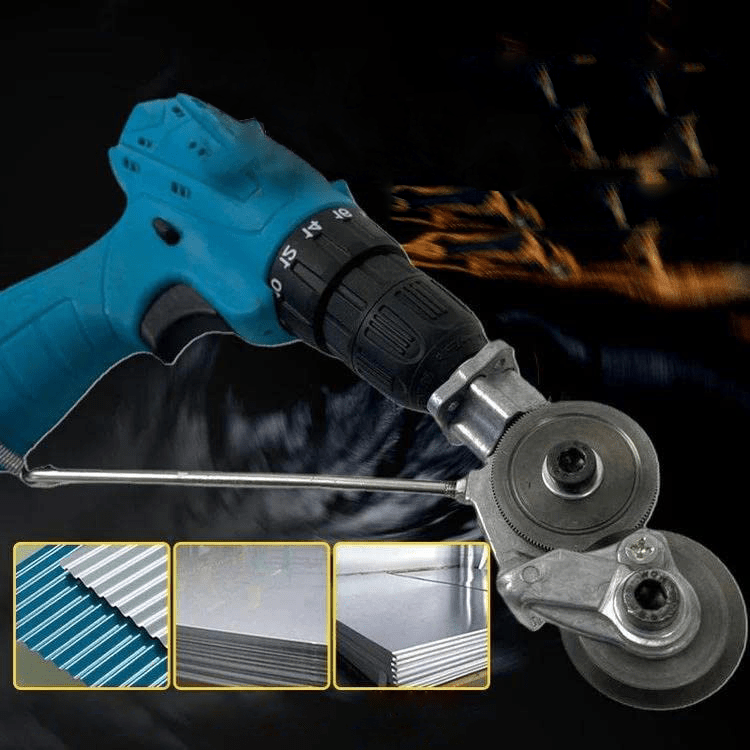 GripGlide Blechschneider-Aufsatz für Bohrmaschinen bei Heimwerkerprojekten