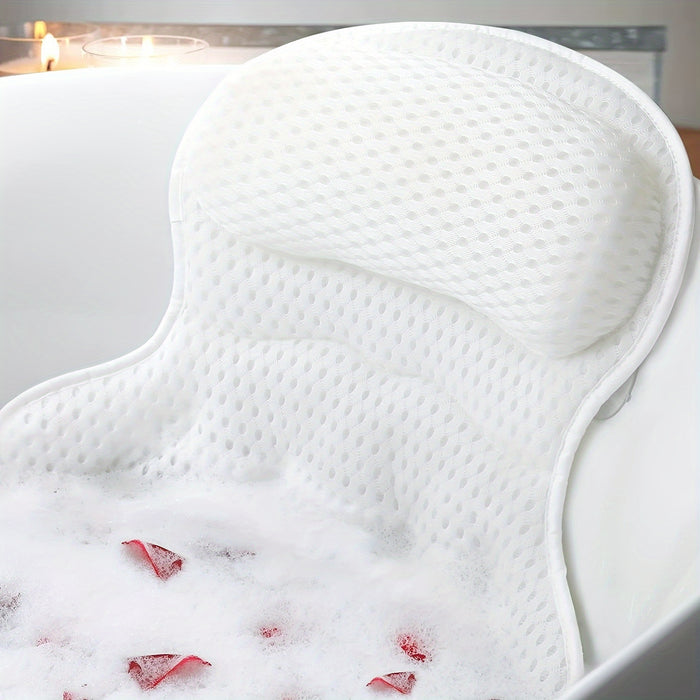 Ergonomický koupelnový polštář s polstrováním ze síťoviny pro relaxační koupel