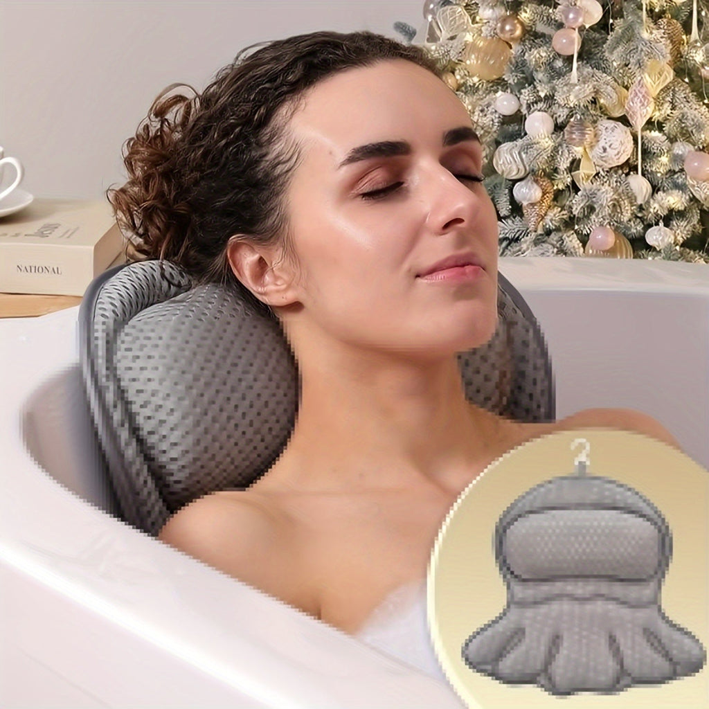 Ergonomický koupelnový polštář s polstrováním ze síťoviny pro relaxační koupel