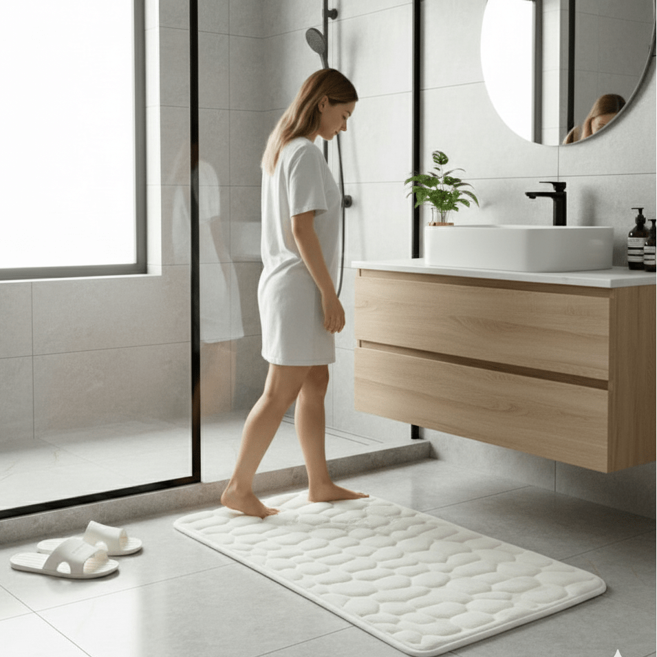 Alfombrilla de baño SereneStride ultra suave para secado rápido y comodidad diaria en el hogar