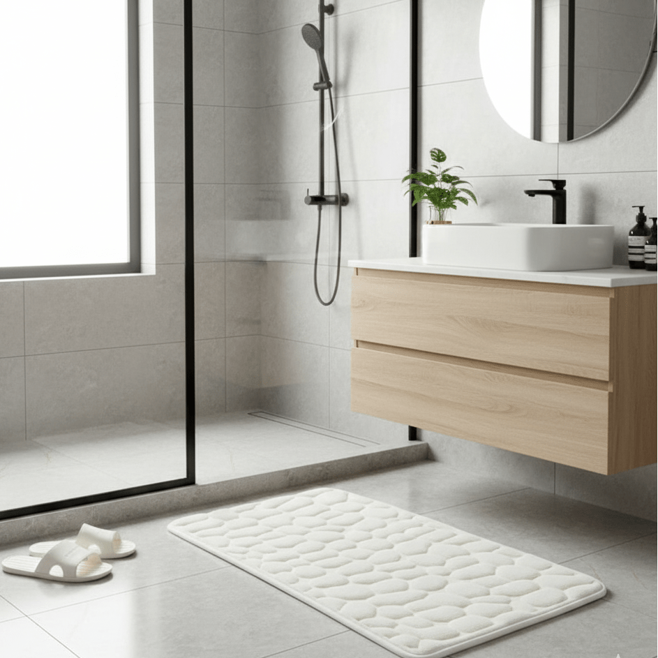 Alfombrilla de baño SereneStride ultra suave para secado rápido y comodidad diaria en el hogar