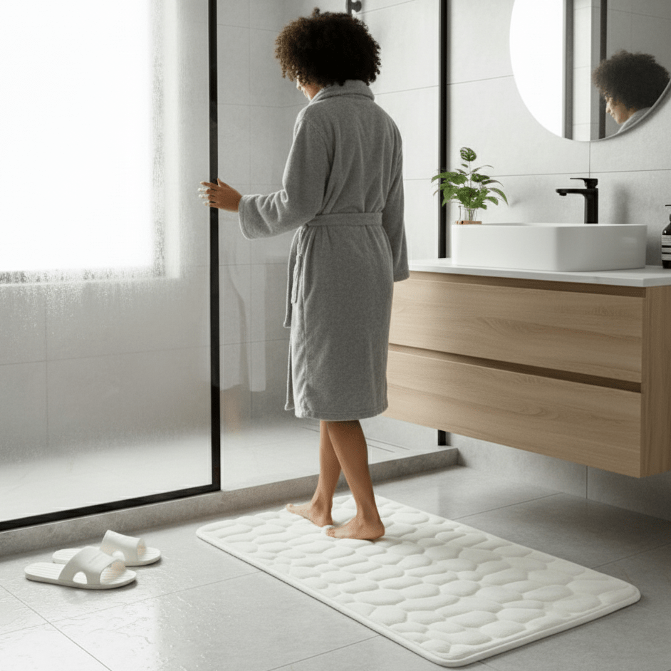 Alfombrilla de baño SereneStride ultra suave para secado rápido y comodidad diaria en el hogar