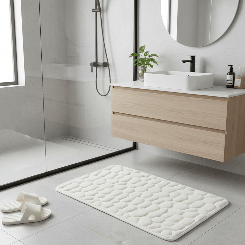 Alfombrilla de baño SereneStride ultra suave para secado rápido y comodidad diaria en el hogar