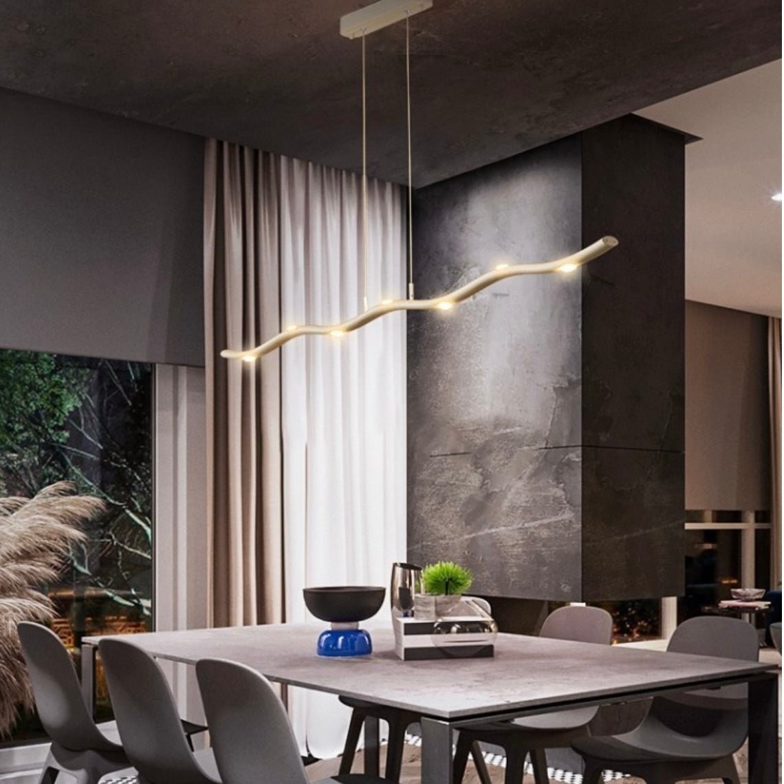 Lampada a sospensione lineare LED NovaLux Slim per cucina, sala da pranzo e spazio di lavoro