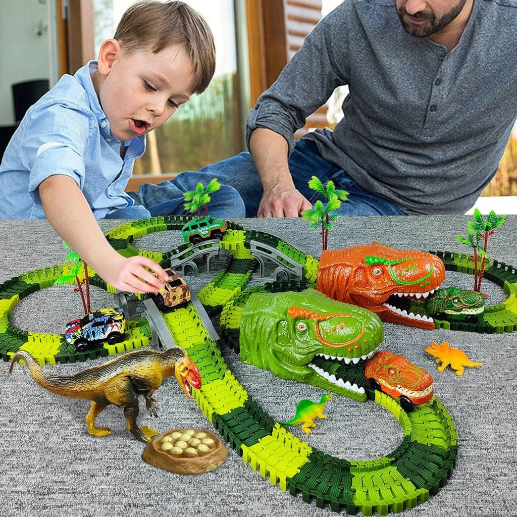 Interaktywny Pociąg Dinozaurów RaptorRail dla Kreatywnych Dzieci w Wieku 3 lat i Starszych