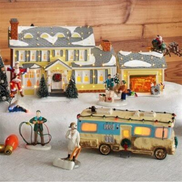 Hearthside Ceramic Family Christmas Village Figurine For Mantel Display