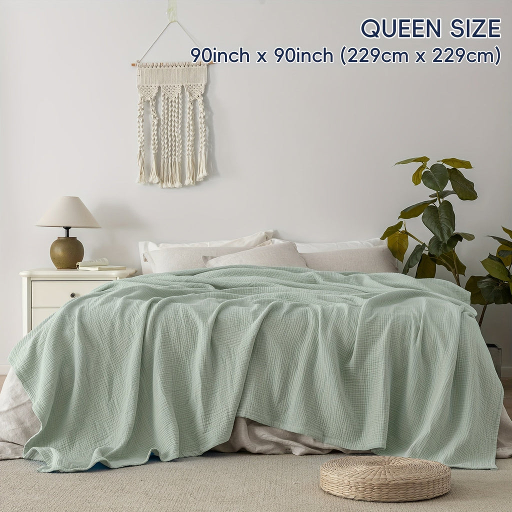 Cloudsoft 4-Layer Cotton Blanket Delivers Year-Round Breathable Comfort